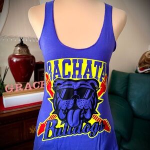 Zumba Fitness Purple Tank Top with Yellow and Black Print